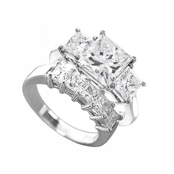 Jewelry - 4.51 ct. princess cut diamond engagement ring set